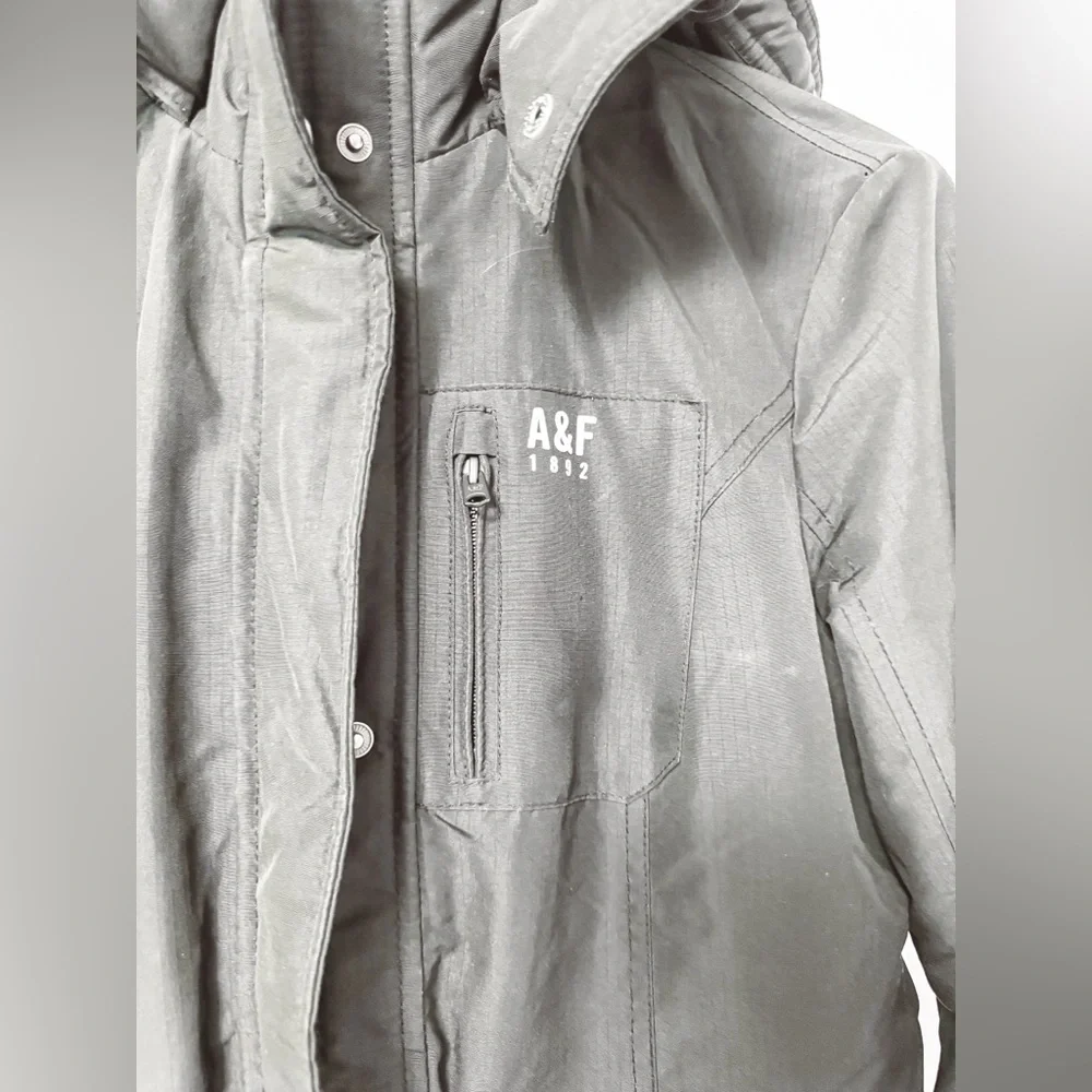 Abercrombie + Fitch All Season‎ Weather Fall Warrior Hooded Jacket Black Large